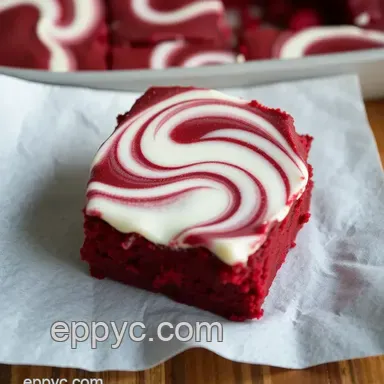 Decadent Red Velvet Brownies Recipe with Cream Cheese Swirl Recipe Card