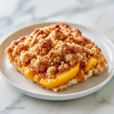 Deep Dish Peach Crumble Pie with Oats Recipe Card