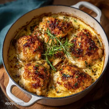 Recipe for Chicken in a Dutch Oven with Garlic: Crispy & Juicy Recipe Card