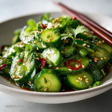 Easy Asian Cucumber Salad in 30 Minutes | Healthy Meal Prep Recipe Card