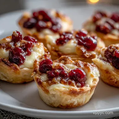 Easy Christmas Appetizers: 15-Min Cranberry Brie Bites Recipe Card