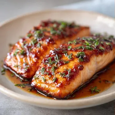 Easy Glazed Salmon Filet for 4 Servings Recipe Card