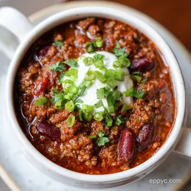 Easy Chili Recipe with Ground Beef - 55 Min Recipe Card