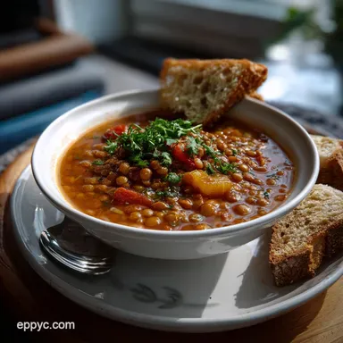 Easy Lentil Soup Recipe: Velvety Comfort Food Recipe Card
