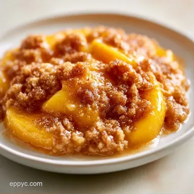 Peach Crumble with Oats Recipe Card