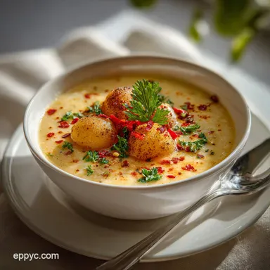 Easy Spicy Baked Potato Soup One-Pot Recipe Card