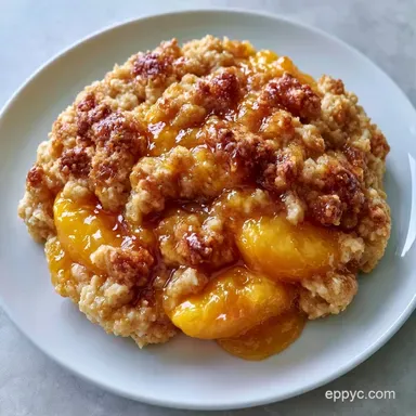 Peach Crisp for 8 Servings: Baked Recipe Card
