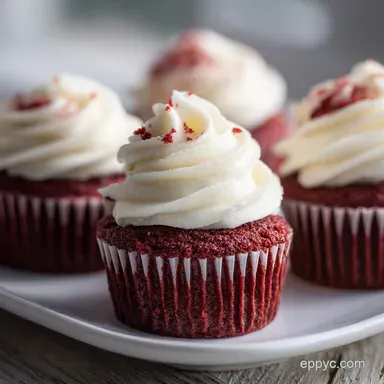 Red Velvet Cupcakes with Cream Cheese Frosting Recipe Card