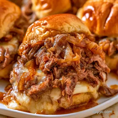 French Dip Sliders with Hawaiian Rolls Recipe Card