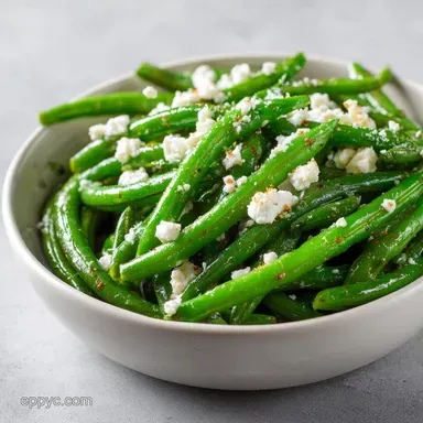 Fresh Green Bean Salad with Feta Cheese in 15 Minutes