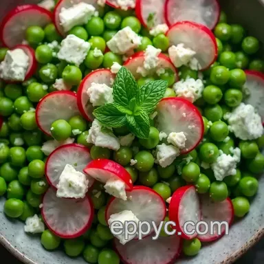 Easy & Delicious Pea Salad Recipe: Fresh Pea and Mint Delight Recipe Card