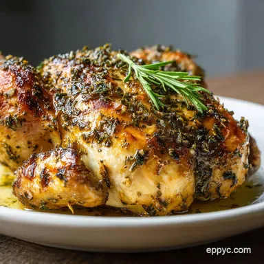 Chicken Crockpot Recipe with Garlic and Herbs for 6 Servings