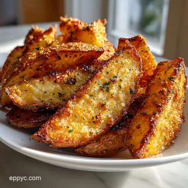 Garlic Parmesan Potato Wedges for 4 Servings Recipe Card