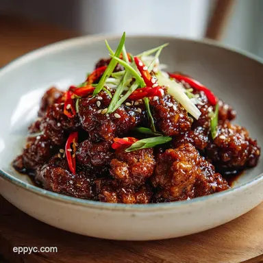 General Tso's Chicken Recipe: Crispy, 4 Servings Recipe Card