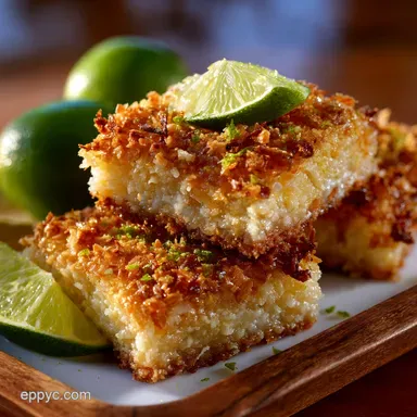 Toasted Coconut: Zesty Lime Fiesta Bars with Golden Flakes Recipe Card