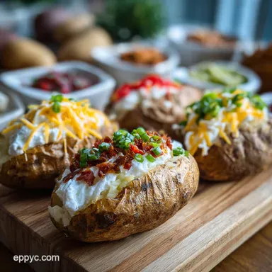 Baked Potato Toppings: Crispy Baked in 80 Minutes Recipe Card