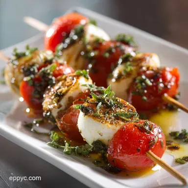 Caprese Salad Appetizer Skewers Elegant 25Minute Recipe Recipe Card