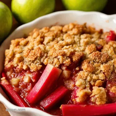 Granny Smiths Rhubarb Rumble Easy Rhubarb Crisp Recipe Recipe Card
