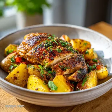Greek Sheet Pan Chicken with Potatoes for 4 Servings