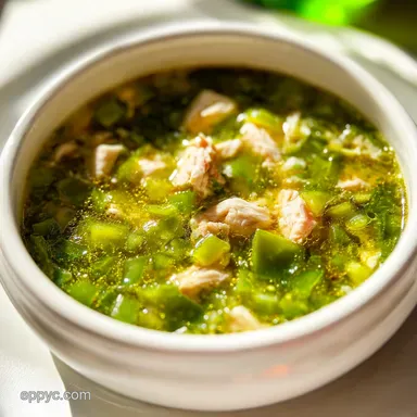 Creamy Green Enchilada Chicken Soup Recipe Card