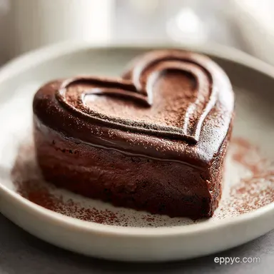 Heart Shaped Chocolate Cake for 4 Servings Recipe Card