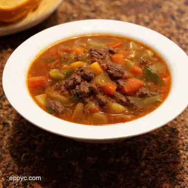 Hearty Ground Beef Vegetable Soup A Family Comfort Food Recipe Card