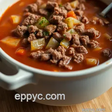 Grandma's Ground Beef Soup: Easy Comfort Food Recipes Recipe Card