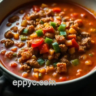 Hearty Recipe for Stuffed Pepper Soup: A Cozy Family Favorite Recipe Card