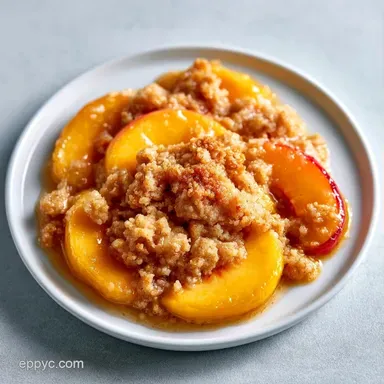 Peach Crumble with Fresh Peaches Recipe Card