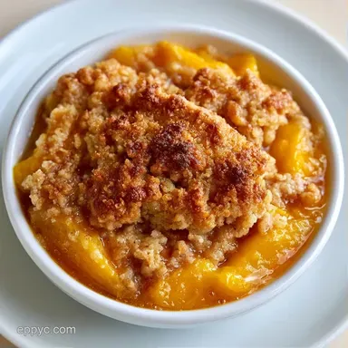Homemade Peach Crumble Pie for 8 Servings Recipe Card