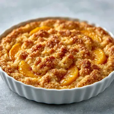 Peach Crumble Pie with Fresh Peaches Recipe Card