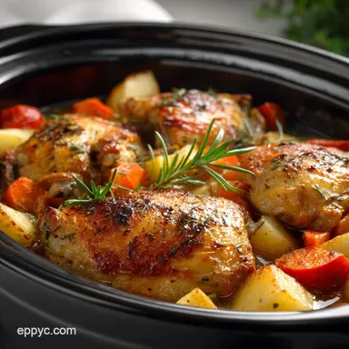 Chicken Thighs Slow Cooker Honey Garlic Recipe Card