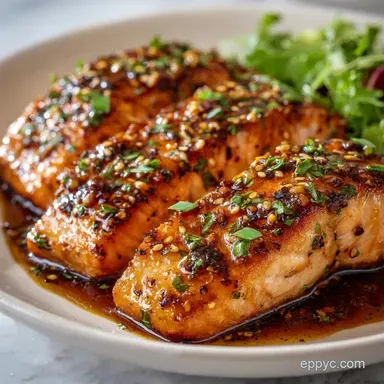 Honey Garlic Salmon Bake in 20 Minutes Recipe Card