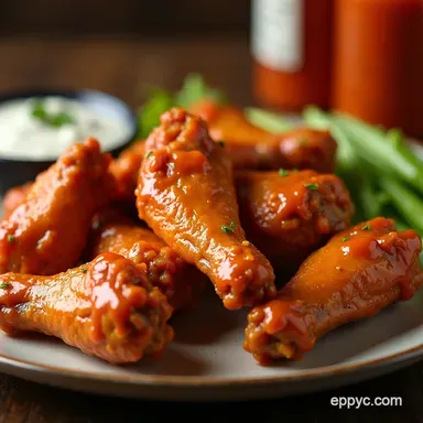 Knockout Buffalo Wings Hot Sauce Pub Grub Perfection Recipe Card