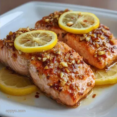 Lemon Garlic Baked Salmon for 4 Servings
