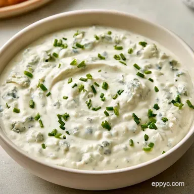 Blue Cheese Dip with Greek Yogurt Recipe Card