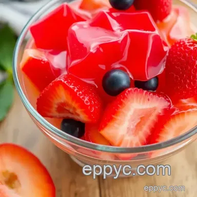 Easy Vibrant Fruity Gelatin Dessert: Make Fruity Gelatin Dessert in 30 Minutes Recipe Card