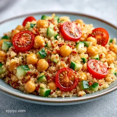 Mediterranean Quinoa Bowl with Chickpeas Recipe Card