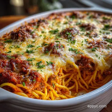 Million Dollar Spaghetti Recipe: Baked Recipe Card
