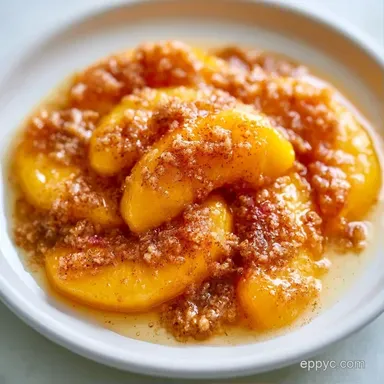 Oatmeal Peach Crisp for 8 Servings Recipe Card