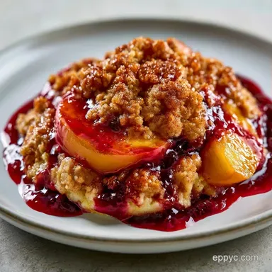 Peach Crisp for 8 Servings Recipe Card