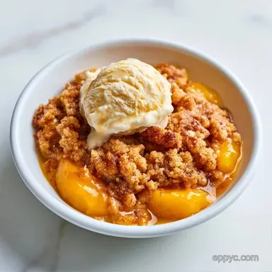 Peach Crumble for 8 Servings Recipe Card