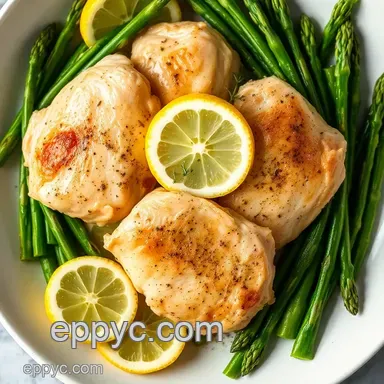 Easy Meal Ideas for Dinner: One-Pan Lemon Garlic Chicken & Asparagus Recipe Card