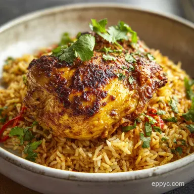Chicken and Rice in 35 Minutes: Tender Thighs Recipe Card