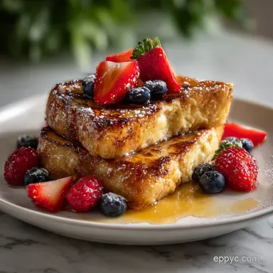 Oven Baked French Toast with Pecan Crust Recipe Card