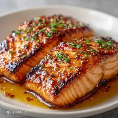 Oven Honey Glazed Salmon for 4 Servings