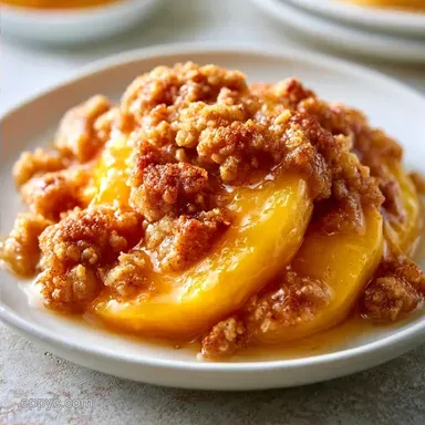 Peach Crumble With Cinnamon Oats: Golden