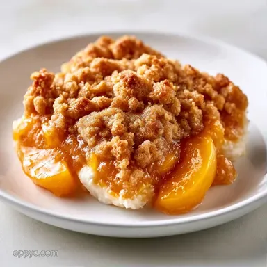 Peach Filling Crumble Pie for 12 Servings Recipe Card