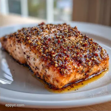 Pepper Crusted Glazed Salmon in 20 Min