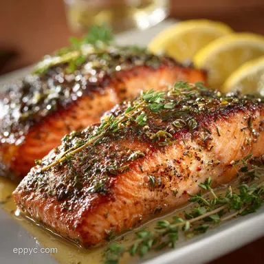 Perfect Baked Salmon Fillets in Oven 20Minute LemonHerb Glaze Recipe Recipe Card